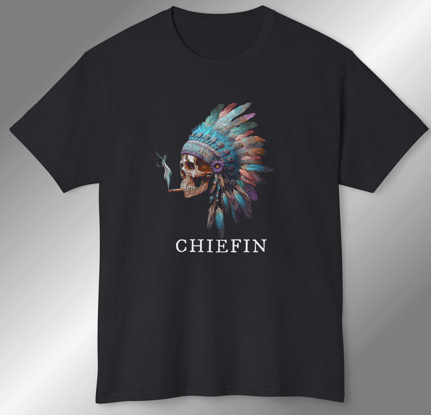 VIBRANT CHIEFIN WARRIOR SKULL - Unisex T-shirt