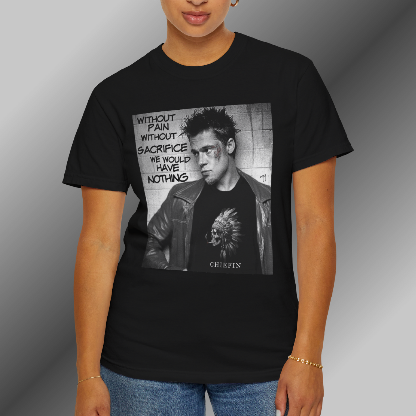 TRIBUTE TO FIGHT CLUB TYLER DURDEN- B&W -Unisex T-shirt