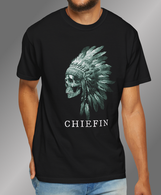 CHIEFIN SKULL WARRIOR -NON TOKING -DESIGN ON FRONT -Unisex T-shirt